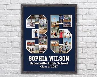 Personalized Volleyball Senior Night Number Photo Collage: Sports Gift