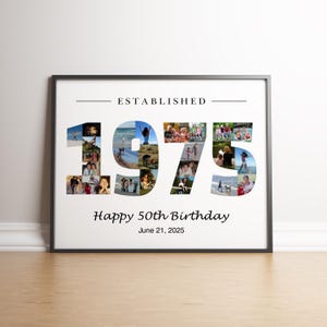 Geschenk zum 50. Geburtstag für Frauen, individuelle 1975 Fotocollage, Geschenke zum 50. Jahrestag für Eltern, Geschenk zum 50. Geburtstag für Männer