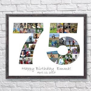 75th Birthday Gifts for Men, Custom 75th Photo Collage, 75th Birthday Gift for Women, 75th Birthday Photo Collage, Gifts for Dad or Mom