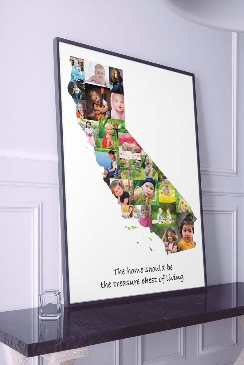 California Wall Art California Photo Map California State Etsy
