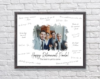 Custom Retirement Signature Photo Gift, Coworker Farewell Gift (Digital or Printed)