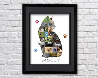 Custom Cat Photo Collage: Personalized Memorial Gift