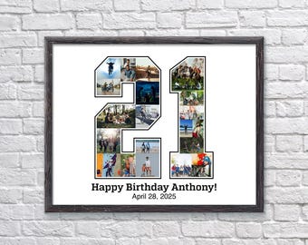 Custom 21st Birthday Photo Collage Gift (Digital or Printed)