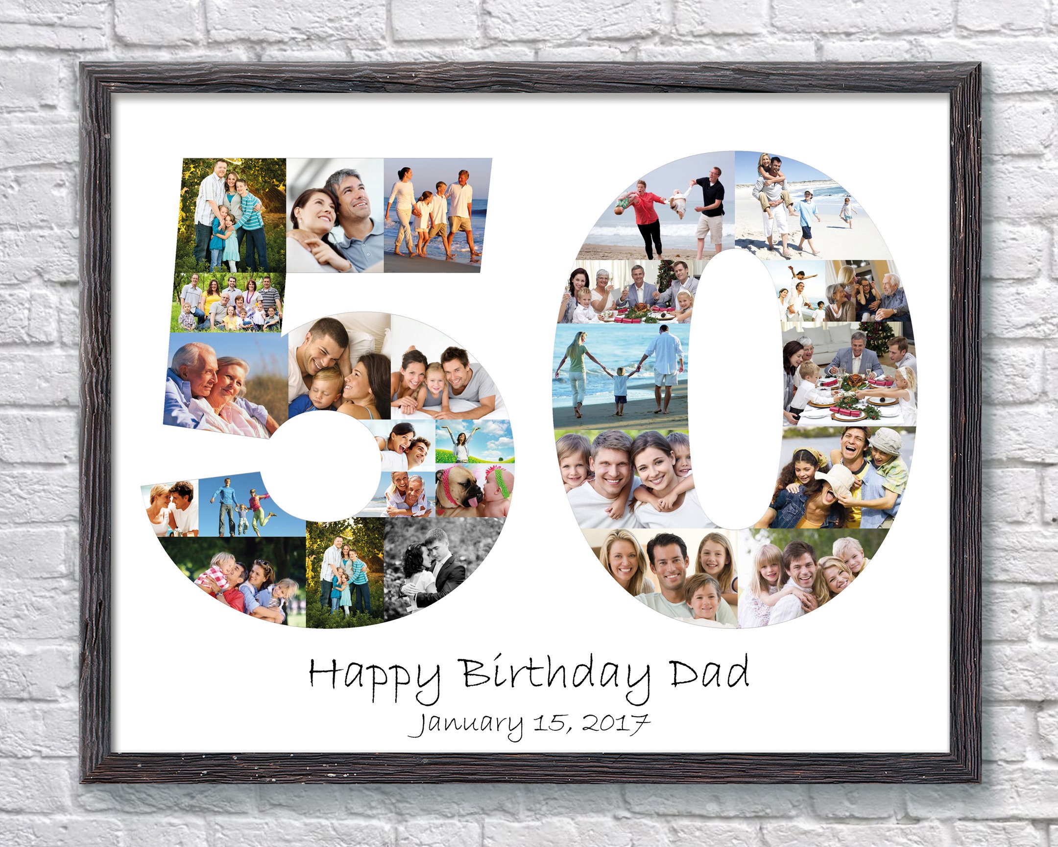 Personalized 50th Birthday Photo Collage Gift 50th Etsy