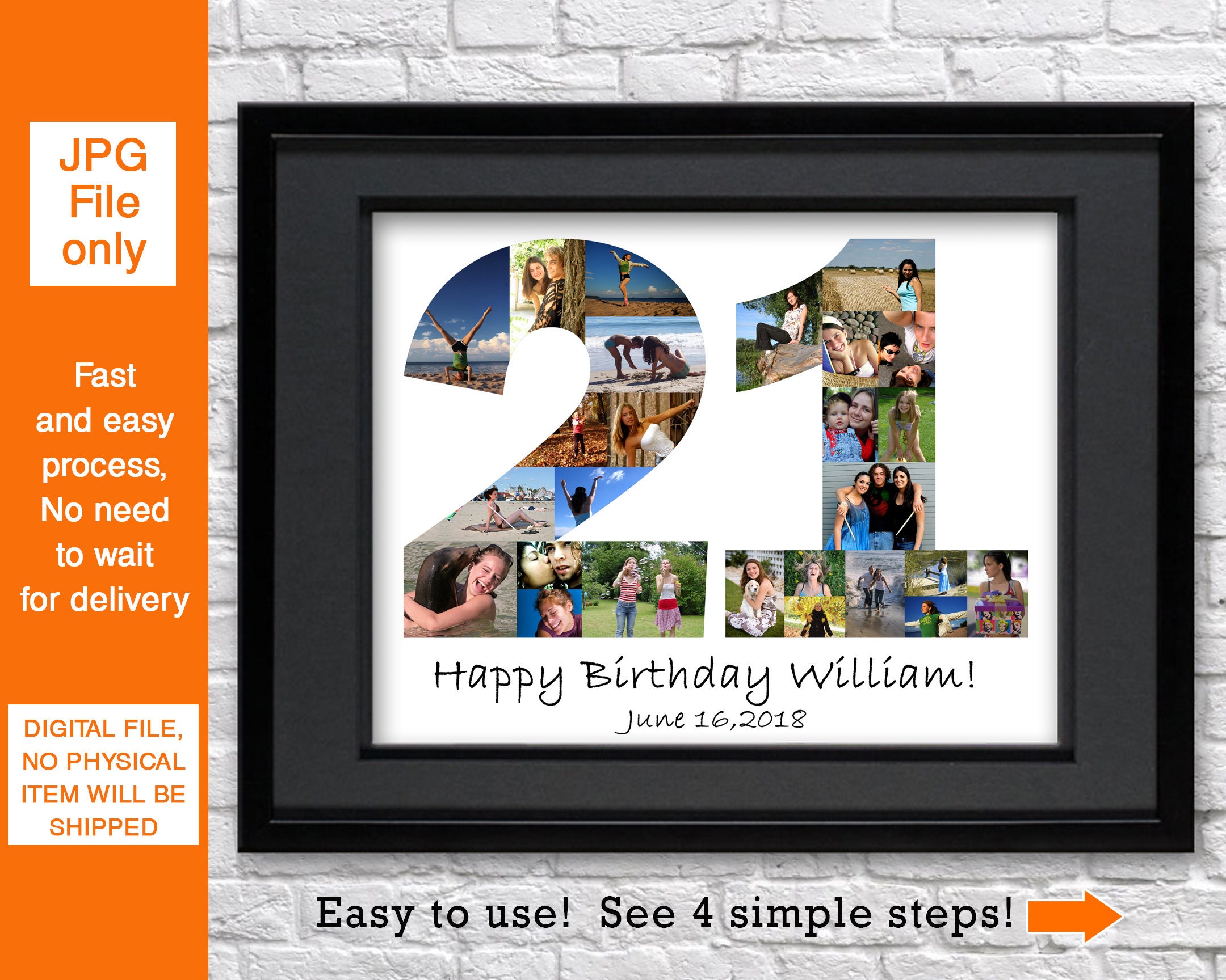 21st birthday gift for her Photo collage gift 21st birthday Etsy