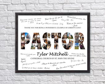 Personalized Pastor Photo Collage, Ministry Anniversary Gift, Pastor Appreciation Gift