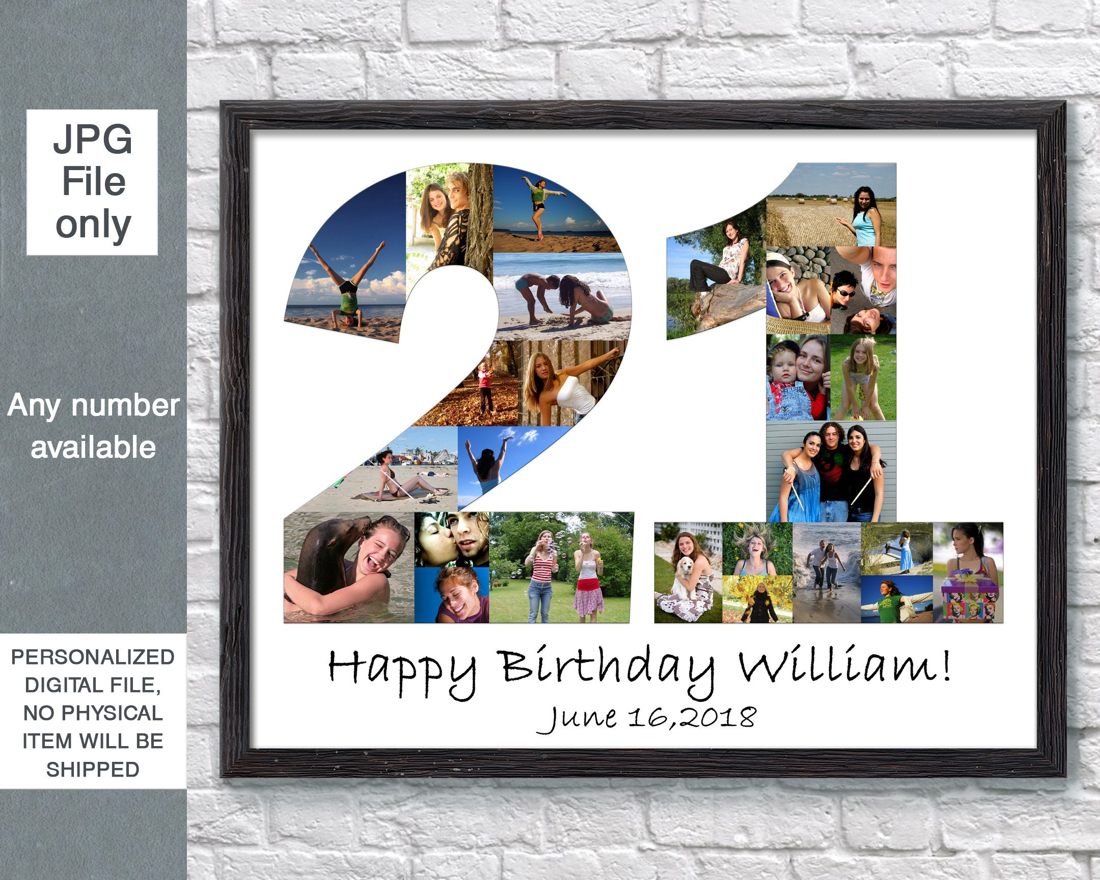 Personalized 21st birthday photo collage 21 number photo Etsy Personalized 21st birthday photo collage 21 number photo Etsy