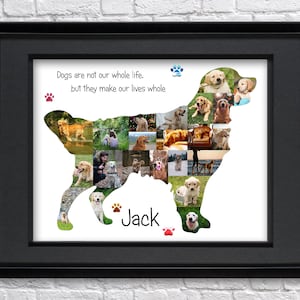 Golden Retriever Gifts for Women or Men, Custom Golden Retriever Art, Custom Photo Collage, Golden Retriever Memorial Gift, Pet Loss Gift