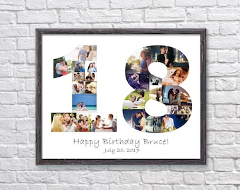 Custom 18th Birthday Photo Collage Gift