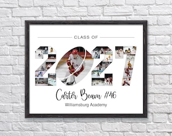 Hockey Senior Night Photo Collage: 2027 Class Gift, Custom Team Keepsake