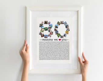 80th Birthday Photo Collage: 80 Reasons We Love You Gift