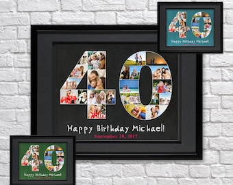 Custom 40th Birthday Photo Collage Gift