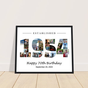 Custom 70th Birthday Photo Collage, 1954 Year Collage, 1954 Photo Collage, 70th Birthday Gift For Men, 70th Birthday Gift For Woman