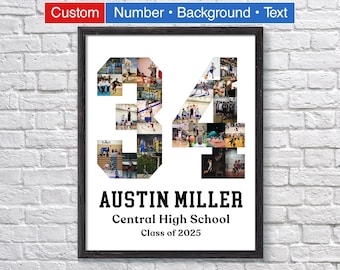 Personalized Sport Number Photo Collage: Senior Night Gift
