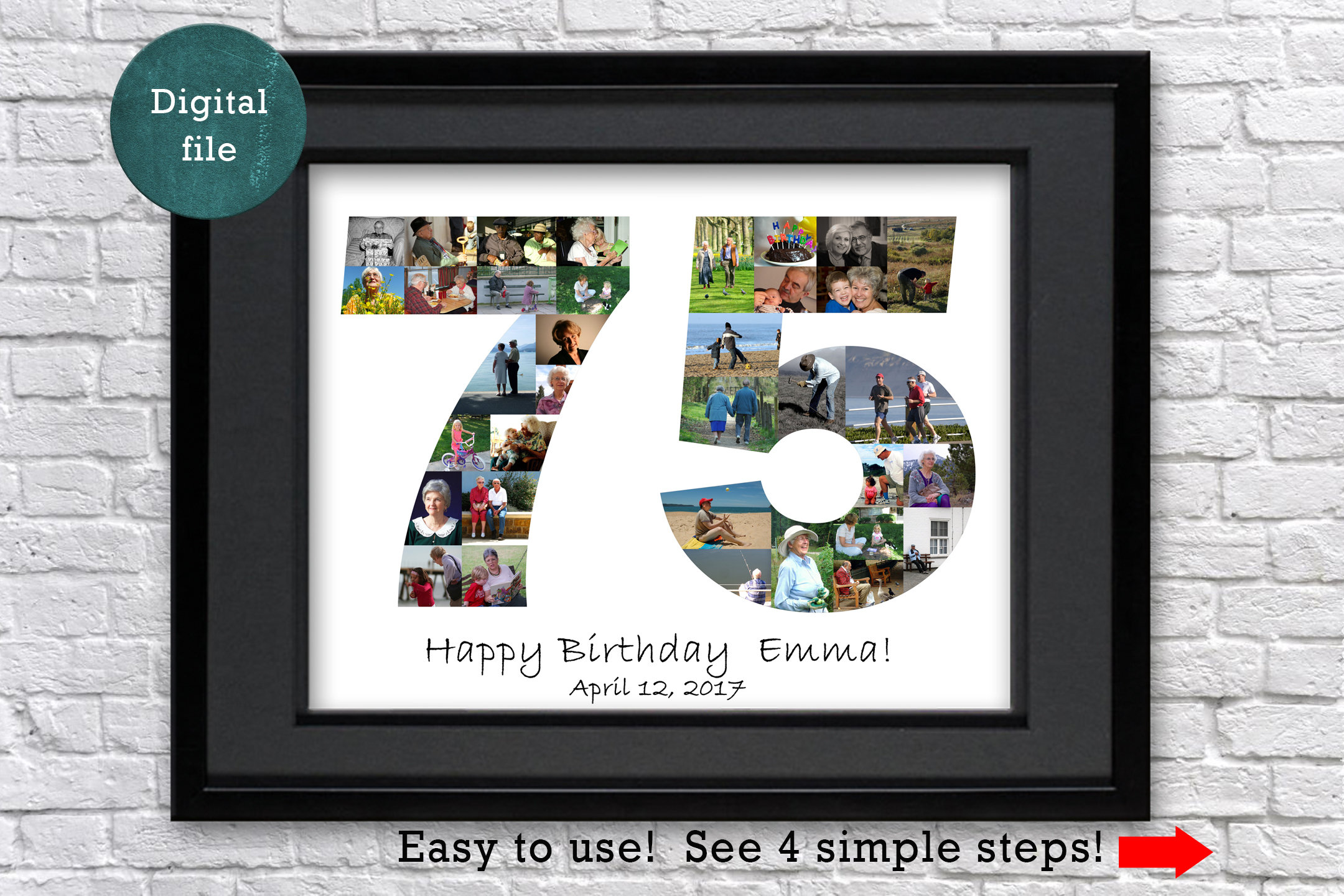 75. Geburtstag Geschenke für Männer personalisierte Foto Etsy