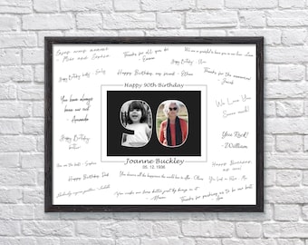 90th Birthday Guest Book Alternative: Photo Signature Sign (Digital or Printed)