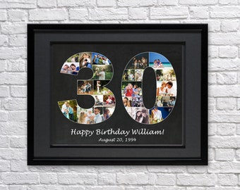 Custom 30th Birthday Photo Collage Gift (Digital or Printed)