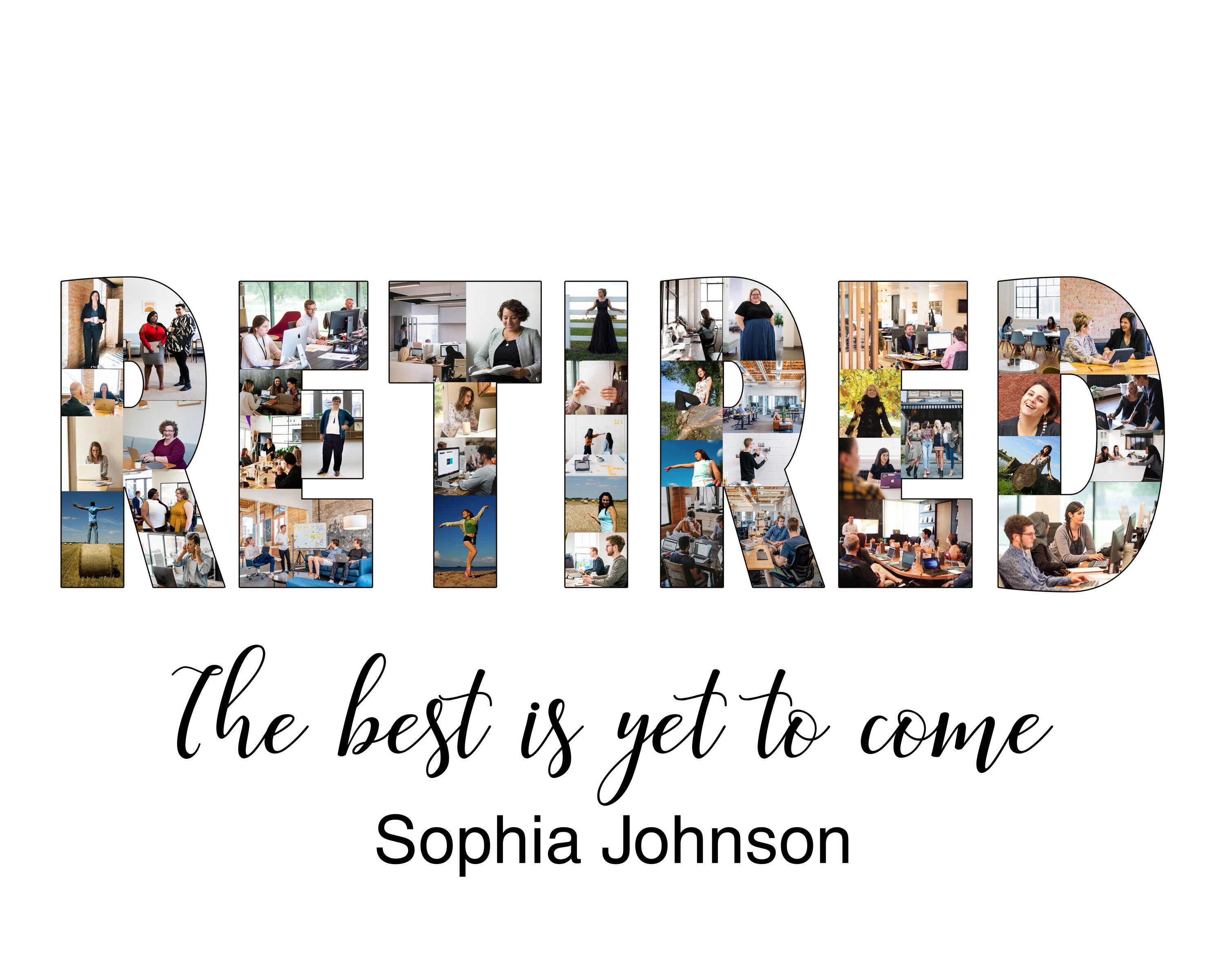 Retirement Photo Collage Personalized Retirement Gifts for Etsy Australia