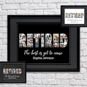 Custom Retirement Photo Collage, Personalized Retirement Gifts For Women, Nurse Retirement Gift, Personalized Police Retirement Gift