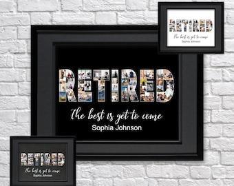 Custom Retirement Photo Collage, Personalized Gift