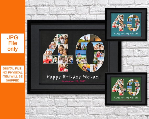 40th Birthday Photo Collage 40th Anniversary Gift For Parents Etsy