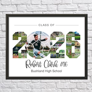 Soccer 2026 Senior Night Photo Collage, Custom Soccer Senior Night Photo Collage, Senior Night Gift, Class of 2026, Soccer Coach Gift