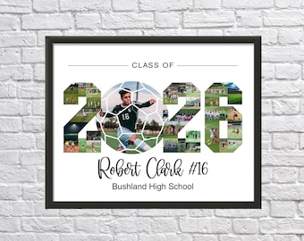 Personalized Soccer Senior Night Photo Collage, Class of 2026