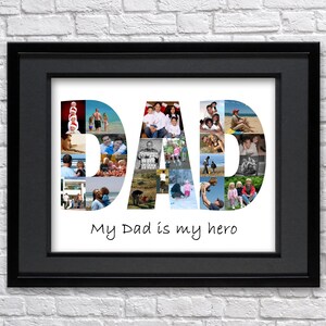 Premier cadeau de fête des pères d&#39;une femme, collage photo personnalisé de papa, cadeau de nouveau papa de son fils, cadeau de fête des pères de sa fille, notre première fête des pères