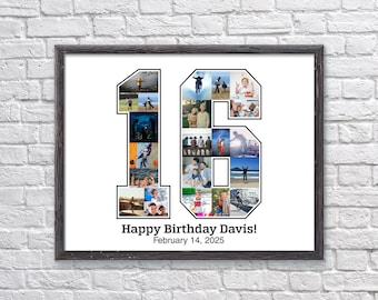 Custom 16th Birthday Photo Collage Gift (Digital or Printed)