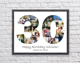 Custom 30th Birthday Photo Collage Gift