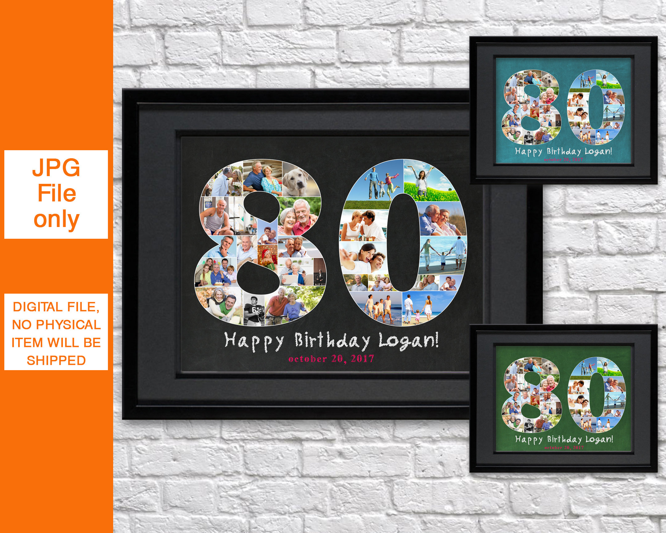 80th birthday photo collage gift 80th birthday gift for him  Etsy
