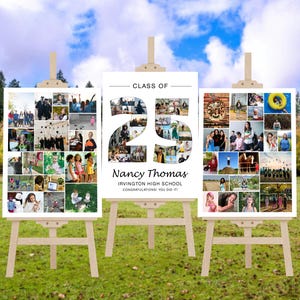 Graduation Photo Collage Class of 2025 Set, Graduation Party Poster Display, Personalized Graduation Gift for Seniors, Gift for Graduate