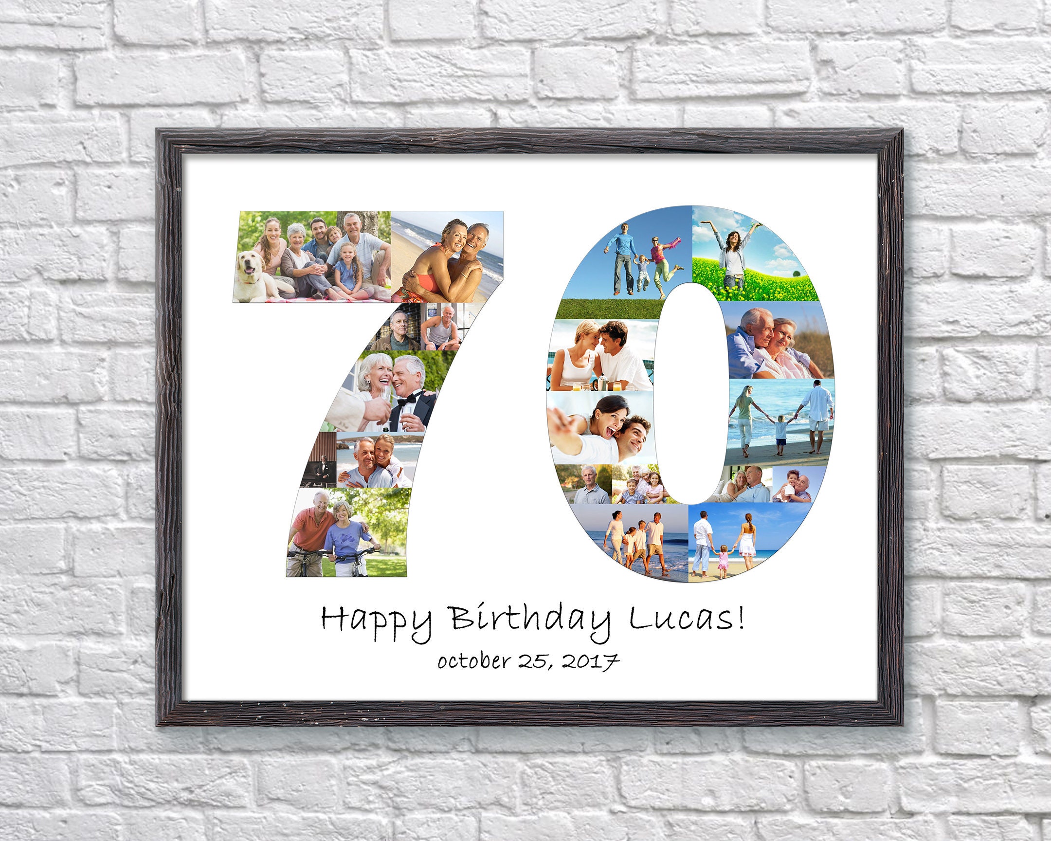 Custom 70th Birthday Photo Collage Gift for Parents