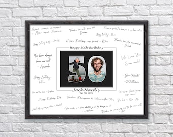 50th Birthday Guest Book Alternative: Photo Signature Sign (Digital or Printed)