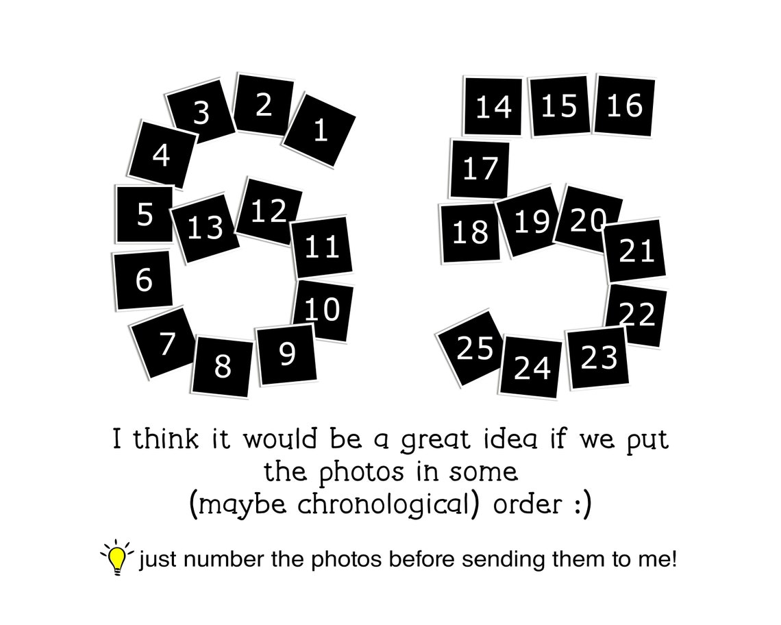 65 Reasons We Love You Photo Collage 65th Birthday Etsy