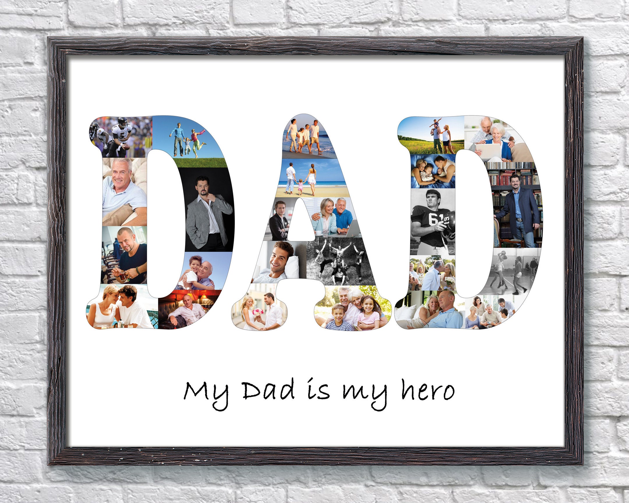 Personalized Fathers Day Gift From Daughter Dad Photo Collage Etsy