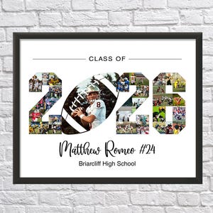Football Senior Night Photo Collage: Custom 2026 Gift