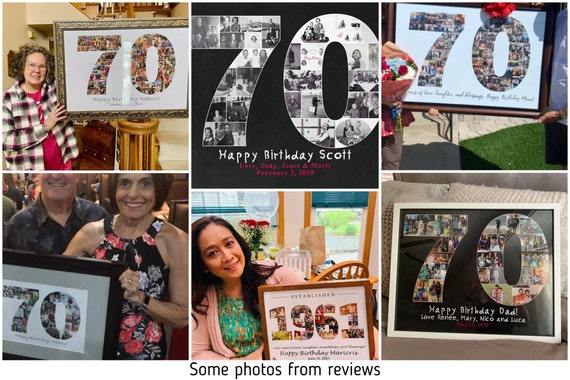 70th Birthday Gifts For Mom For Dad, 70th Birthday Photo Collage