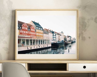 COPENHAGEN Print | Photo of Nyhaven River Scene, Modern Scandinavian, Danish Home Decor | Travel Print, DIGITAL DOWNLOAD