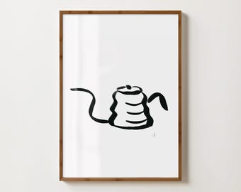 Coffee Kettle Hario Buono Print | Printable Artwork | Minimalist Original Fine Art Print | Digital Download