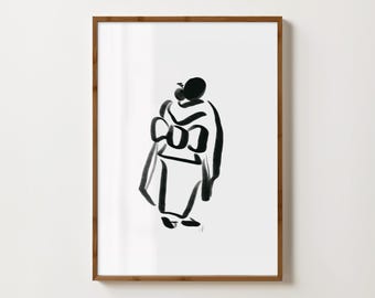 Woman in Kimono Print | Printable Artwork | Japandi Original Artwork | Digital Download