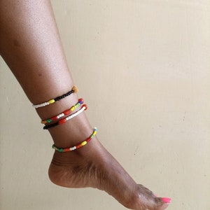 ON SALE African women Anklets, African Beaded Anklets, Clasp anklet Bead, Body Jewelry, Ankle beads