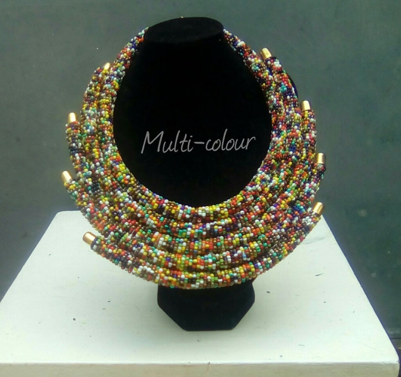 ON SALE African Zulu Necklace Kenyan Beaded Necklaces Masai Etsy