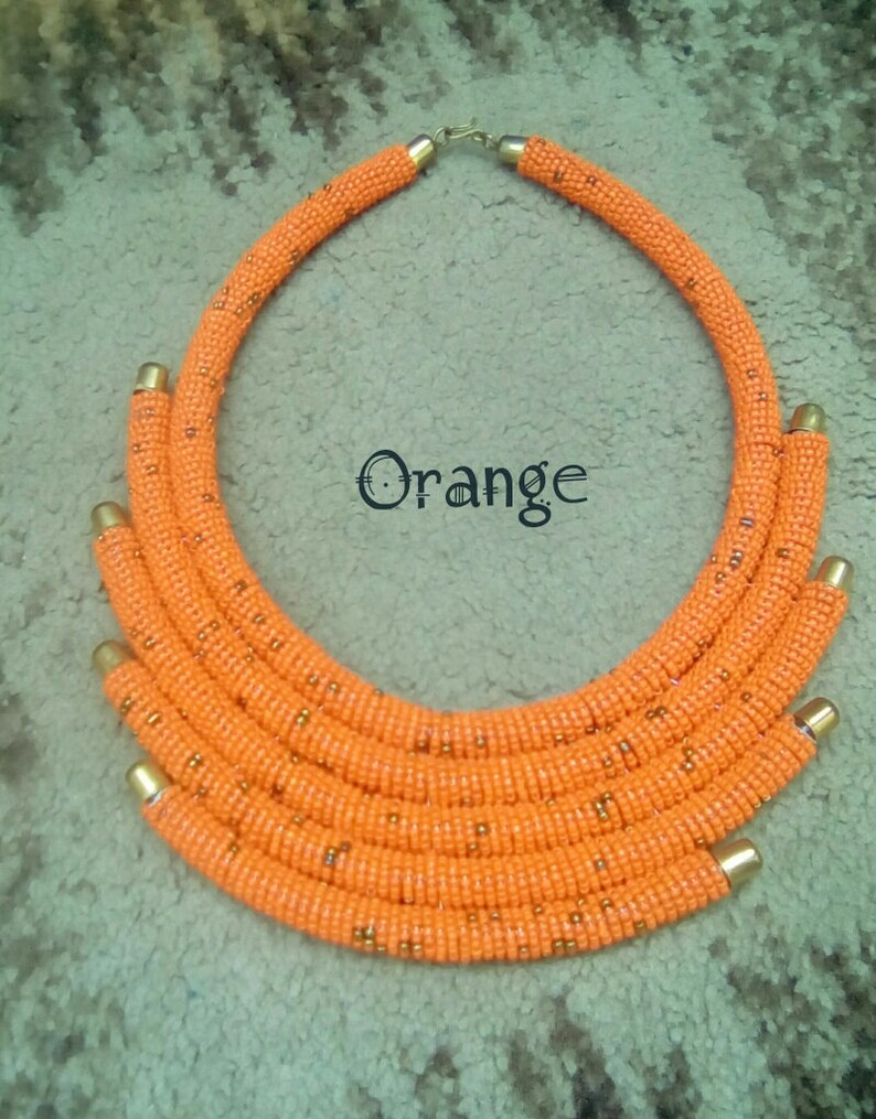 ON SALE African Zulu Necklace Kenyan Beaded Necklaces Masai Etsy