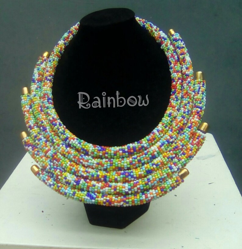 ON SALE African Zulu Necklace Kenyan Beaded Necklaces Masai Etsy