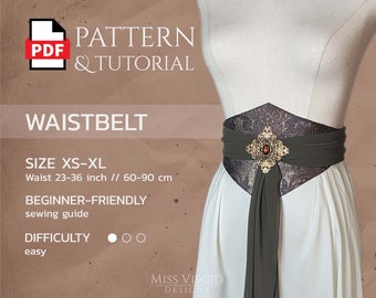 Ceinture pour robe d'elfe fantaisie Patron de couture PDF avec