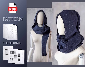 Cozy Wrap Hood - digital PDF pattern with sewing guide for instant download
