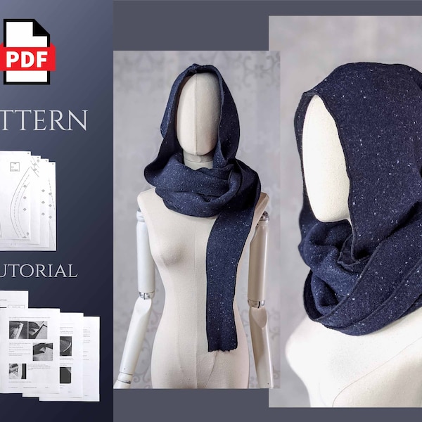 Cozy Wrap Hood - digital PDF pattern with sewing guide for instant download