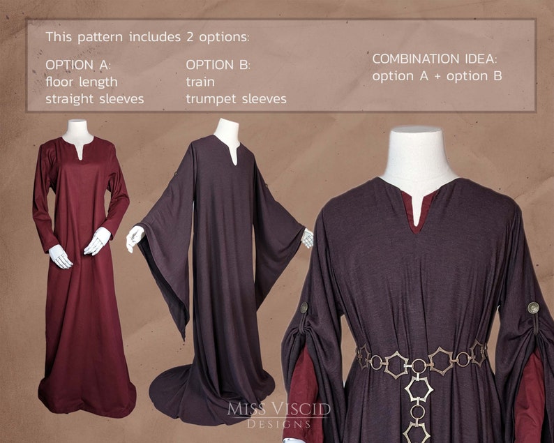 Robe Dress Pattern for Men and Woman as PDF File in DIN A4 Etsy