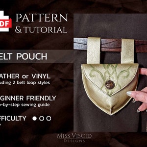 fantasy belt pouch for medieval costumes - easy PDF pattern for download